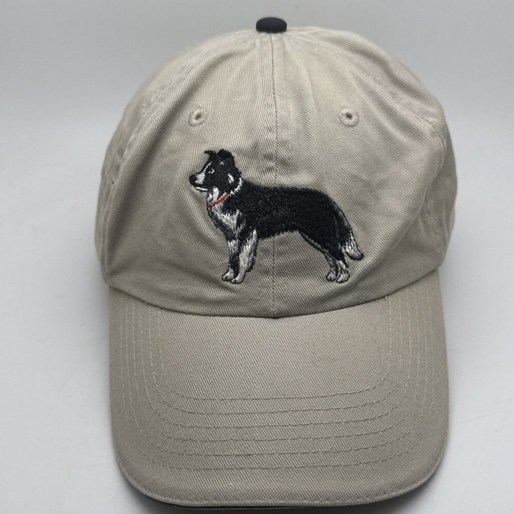 Your Breed Collie Tan Khaki Brown Adjustable Strap Back  Hat Treat Zipper GR46